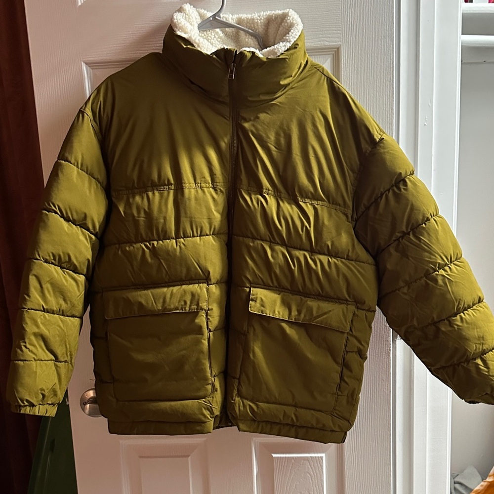 Olive Green Puffer Jacket